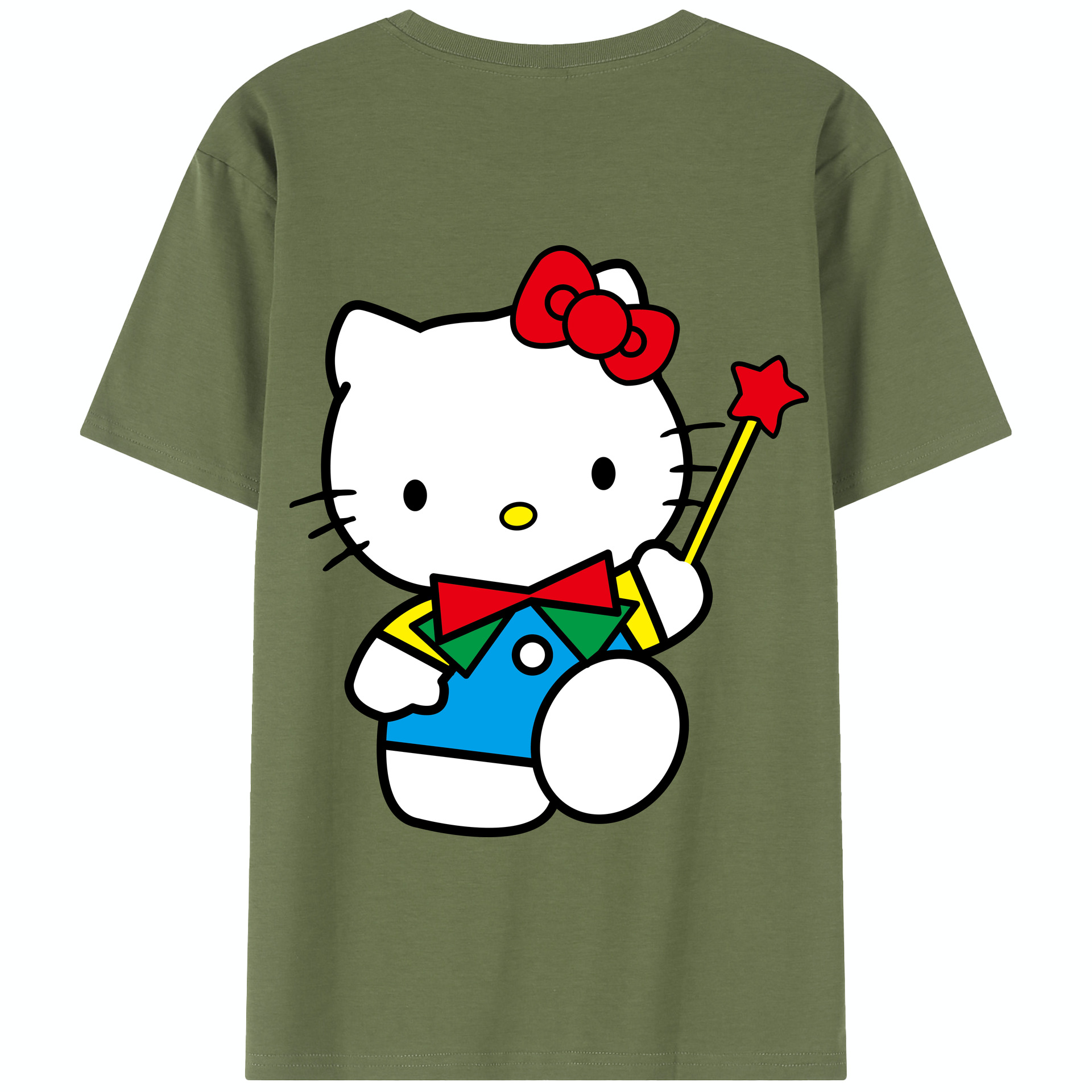 （画像用） Hello Kitty ハローキティ 綿100％半袖Tシャツ（背面プリント）